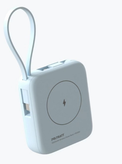 勁祥科技 POLYBATT多功能無線快充行動電源10000mAh 輕巧便攜, 湖水藍, T10