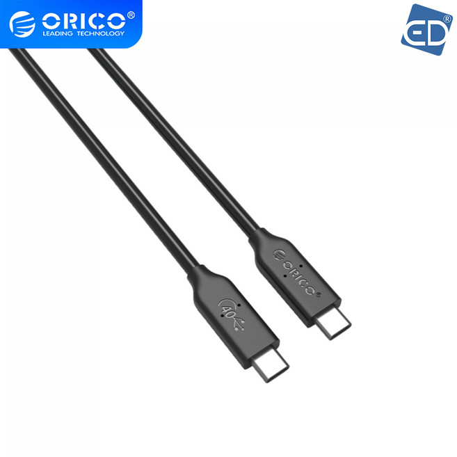 오리코U4C PD100W 40Gbps 8K 60Hz 썬더볼트4 호환 USB4 인증 C to C타입 데이터 케이블 / ED, 1개, 블랙 (U4C-08), 0.8m