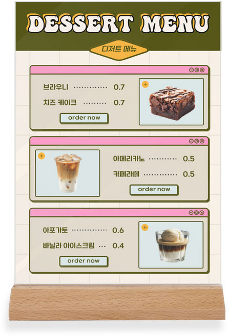 태닝마켓 투명 양면 아크릴 POP꽂이 A5 세로 우드아크릴 스탠드, 1개