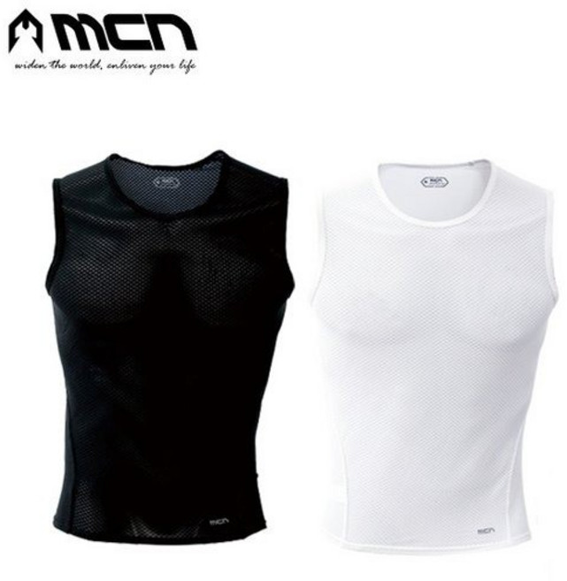 MCN K메쉬 망사 블랙 민소매 이너웨어 자전거의류