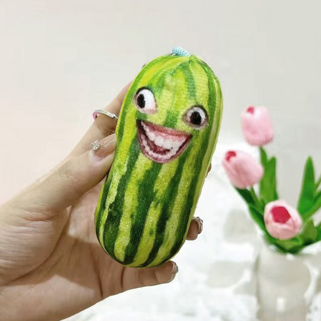 허니잼 어노잉 수박 키링인형 열쇠고리 백참 백꾸 쓸데없는 쓸모없는 웃긴선물 열쇠고리 키홀더, 1개