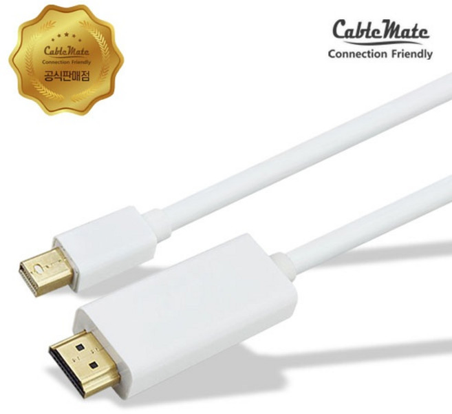 케이블메이트 Mini DisplayPort 1.2 to HDMI 1.4 변환케이블 3m, 1개