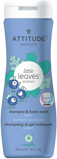 에티튜드 리틀 리프 사이언스 2-In-1 샴푸 & 바디 워시 블루베리 향 저자극성 올인원클렌저, 1개, 473ml - 쿠팡
