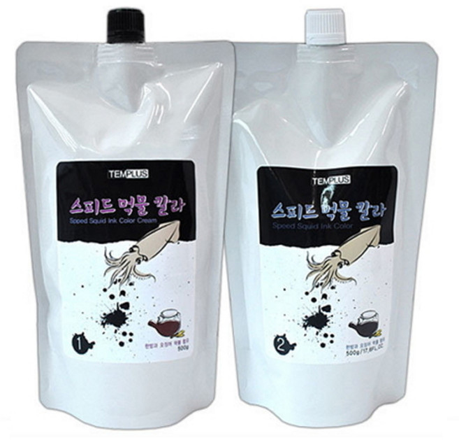 템플러스 스피드 7분 한방 오징어먹물 칼라 1제 500ml + 2제 500ml, 6N내츄럴브라운, 1개