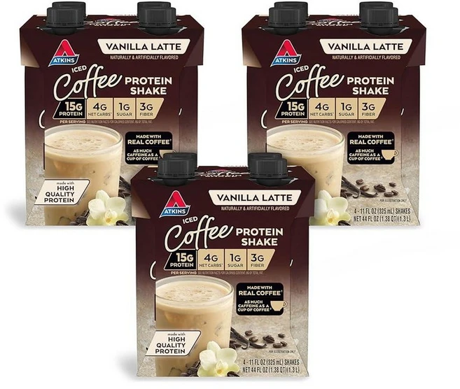 앳킨스 아이스 커피 바닐라 라떼 프로틴 쉐이크 325ml 12팩 212573, 모카, 11 Fl Oz (Pack of 12), 12개 - 쿠팡