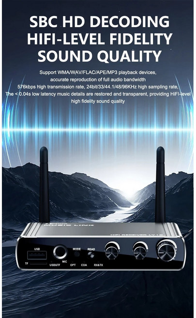 Kebidumei Bluetooth 5.4 수신기 송신기 지원 USB U 디스크 재생 블루투스 리시버 DAC 리모콘 포함, Kebidumei  LY18 불루투스 리서버