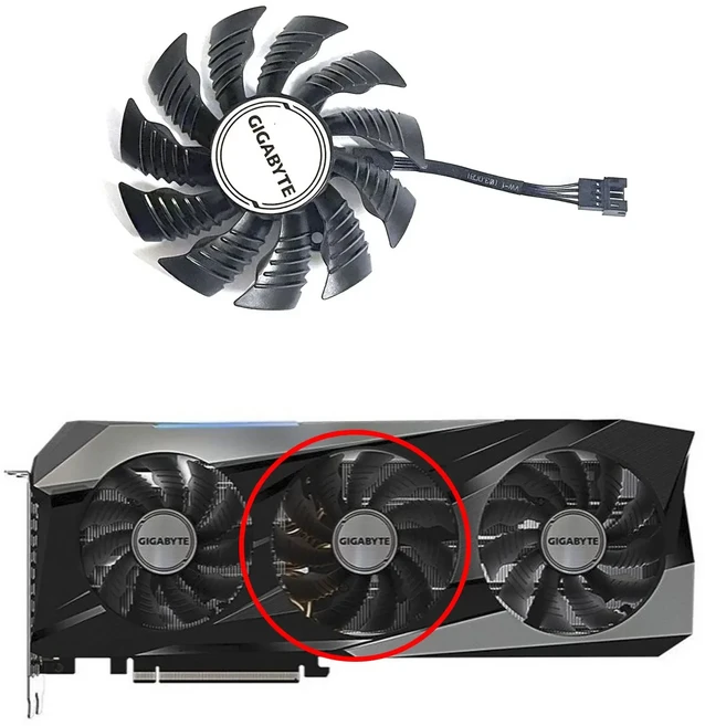 Gigabyte GeForce GPU 선풍기 8GB Gaming OC Magic Eagle 그래픽 카드 82mm 4PIN T128015SU RTX 3070TI 신, 02 1 FAN