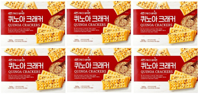 4번구워 더 바삭한 퀴노아 크래커, 6개, 340g