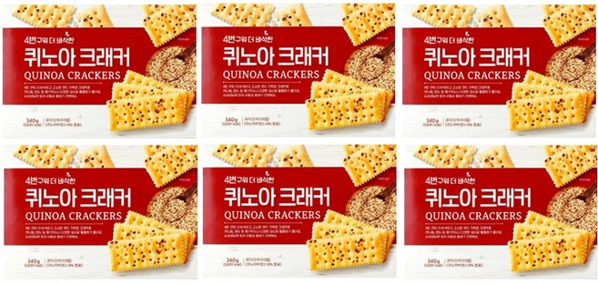 4번구워 더 바삭한 퀴노아 크래커, 6개, 340g - 쿠팡