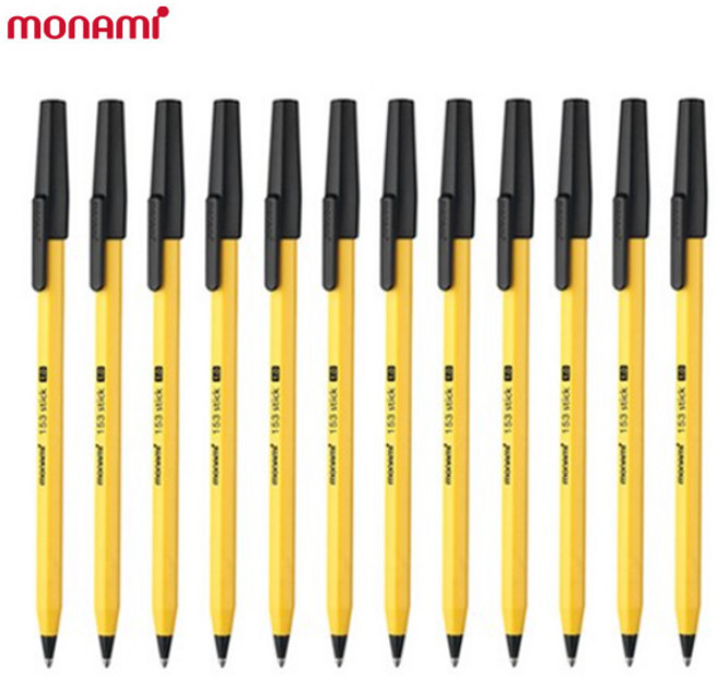 모나미 153 스틱 유성볼펜 1.0mm x 12p, 1.0mm Black, 1개