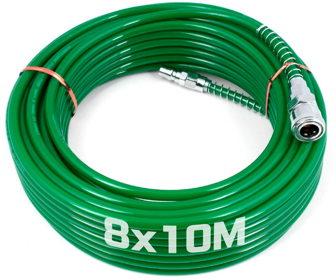 우레탄연질 에어호스 에어줄 타카호스 콤프레샤호스 에어호수 타카호스 주황 녹색, 11. 녹색 8파이X10M, 1개