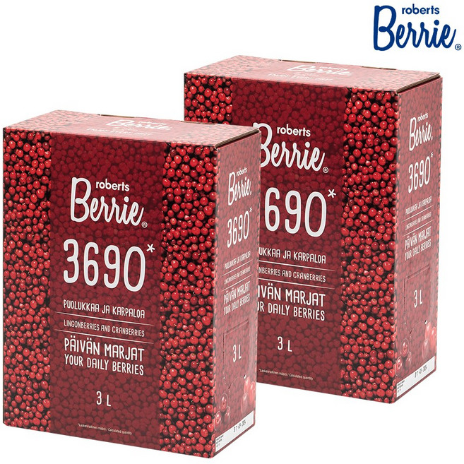 [로버츠베리에] 링곤베리&크랜베리 3690 디스펜서 3000ml X 2세트, 3L