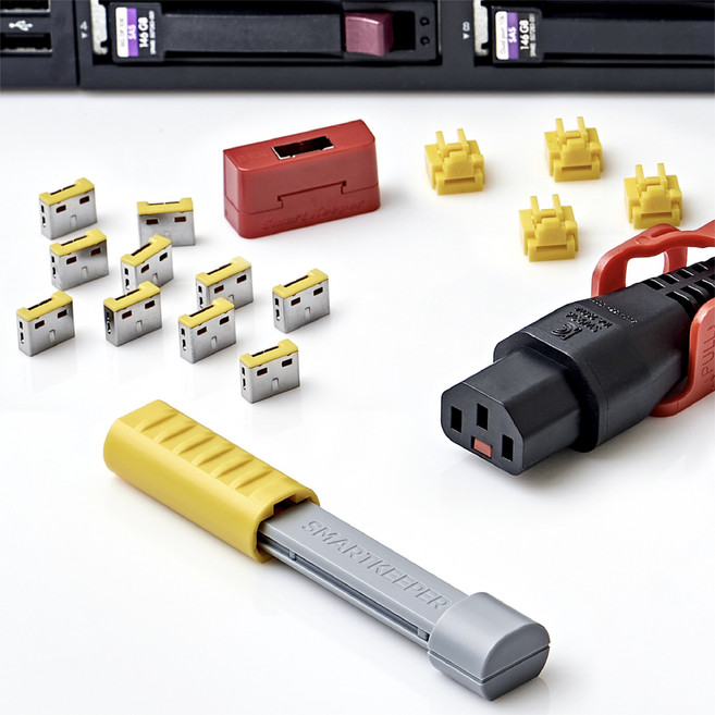 스마트키퍼 서버 포트 보안팩1 패키지(USB포트락+랜(RJ45)포트락+시리얼 포트락+전원케이블락+락키) SVRP1, 다크블루(DB), 1개