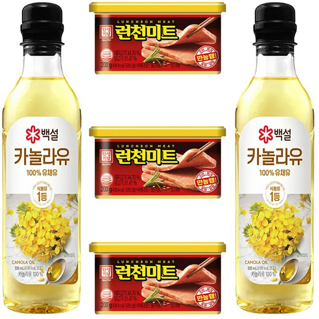 소망선물세트 5P 카놀라유 런천미트 햄 오일 식용유 한성 명절선물세트, 1개
