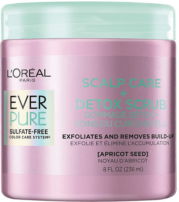 로레알 파리 EverPure 각질 제거 두피 케어 스크럽 살구씨 함유 226.8g(8온스) 140982, 로레알 파리 에버퓨어 각질 제거 두피 케어 + 살구 씨