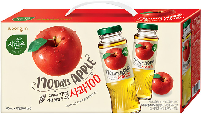 자연은 사과 100, 180ml, 12개
