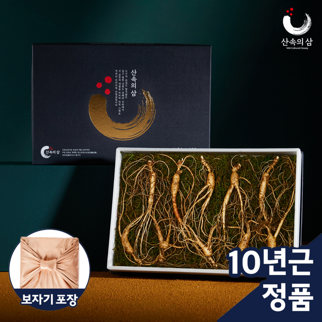 [산속의삼] 100% 국내산 10년근 프리미엄 정품 산삼 산양산삼 /당일 산지배송 (보자기포장), 10년 프리미엄 산양삼 10뿌리, 1박스
