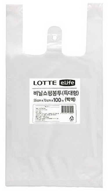 x 70cm 100매 55 특대형 화이트 비닐쇼핑봉투 롯데