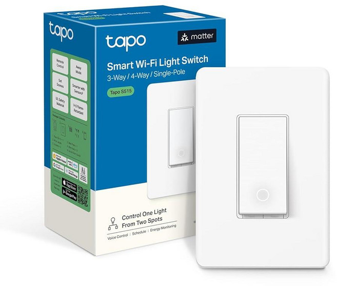 TP-Link Tapo 스마트 스위치 단극/3방향/4방향 물질 호환 에너지 모니터링 중립 와이어 필요 알렉사 시리 구글 홈 SmartThings UL 인증 2, TP-Link Tapo 스마트 스위치, 단극/3방향/4