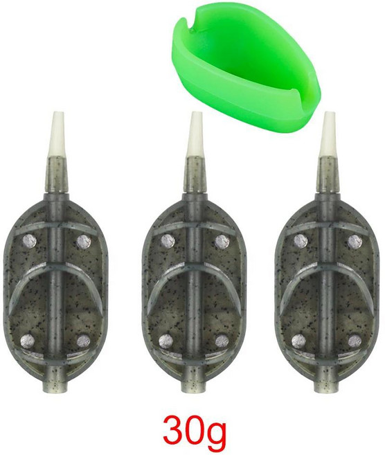 잉어 낚시 방법 피더 케이지 30g/40g/50g/60g QuickRelease 미끼 바구니 태클 액세서리, 02 3x30g 1xFeeder Mould, 1개