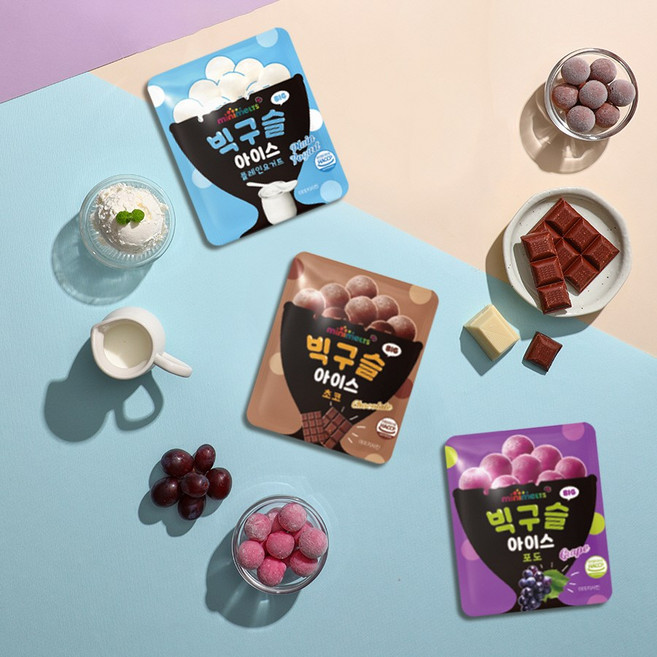 [미니]미니멜츠 빅구슬 콤보16/초코6 포도5 요거트5, 미니멜츠 빅콤보16/쵸코6+포도5+요거트5, 37g