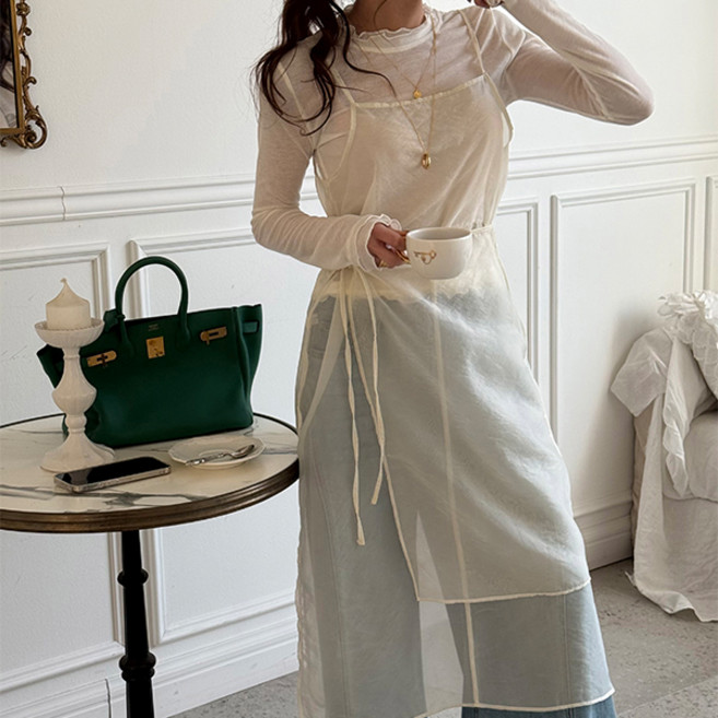 [난닝구]롤케비 시스루랩나시원피스