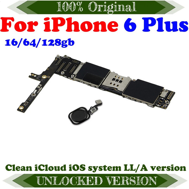 휴대폰 핸드폰 스마트폰 수리 부품 깨끗한 iCloud for 아이폰 호환 6 Plus 5.5 인치 마더 보드 터치 ID 없음 IOS 시스템 및 풀 칩 로직 100% 오리지널, 11) 128G White TOUCH ID, 1개