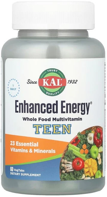 KAL Enhanced Energy® 10대 청소년용 종합비타민 베지 정제 60정 CAL-74810, KAL, Enhanced Energy®, 10대 청소, 1 - 쿠팡
