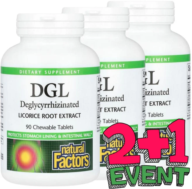 내추럴팩터스 Natural Factors DGL 감초뿌리 추출물 90츄어블정 3개 스테비아 글리시리진 리코리스 Liquorice 아니스 씨 스테비아 잎, 90정 - 쿠팡