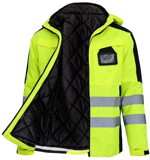 겨울 형광 작업복 안전복 하의 야광 동계 티뷰크, 1개, 형광옐로우분리형면직물의류