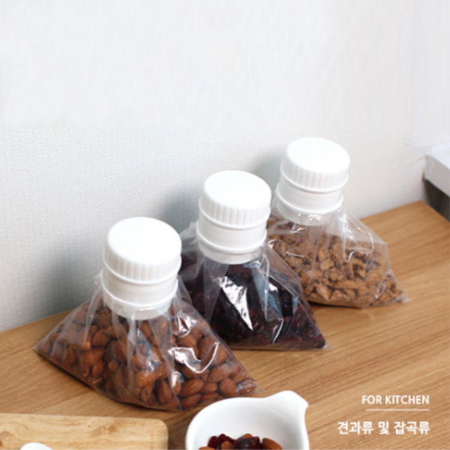기발한 주방밀폐용품 영구적 사용 가능 식료품 비닐봉지 밀봉 뚜껑 마개 실링캡 후드캡, 대형, 1개