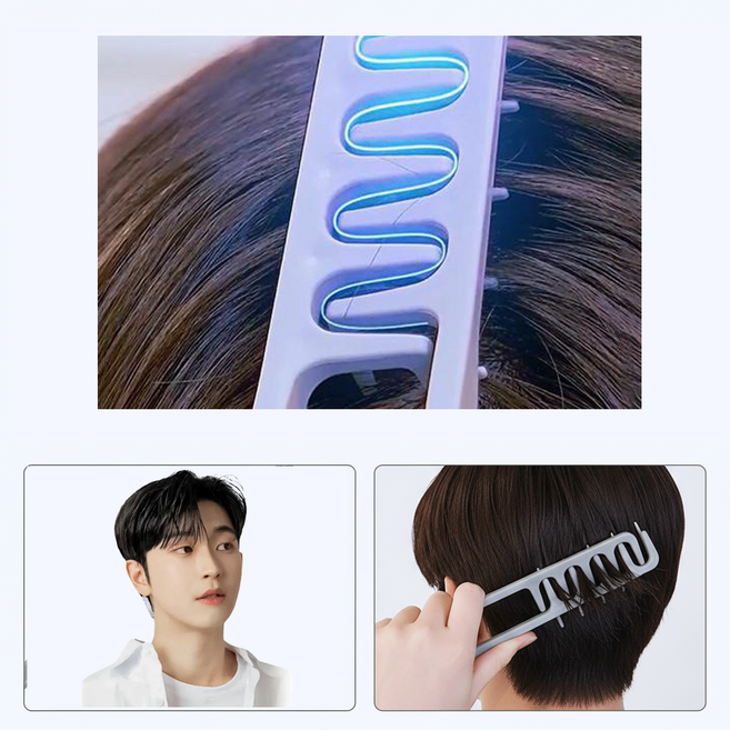 뿌리 볼륨 물결 집게 드라이빗, 1개, 차콜