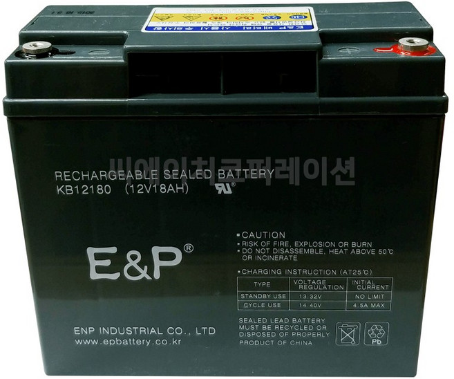 이앤피 KB12180 (12V18AH) ES18-12호환가능 연축전지 납축전지 산업용, 1개