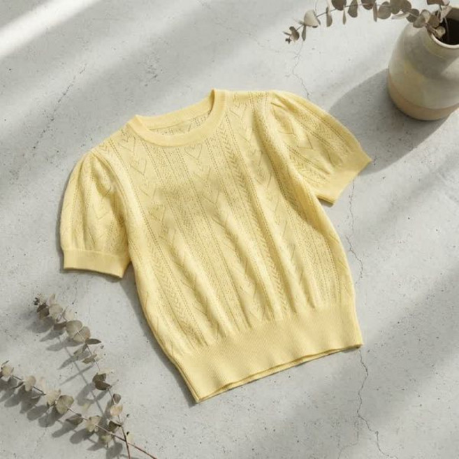 탑텐 키즈 유아 아동 주니어 반팔 셔링 풀오버 스웨터 MKF2ER2201