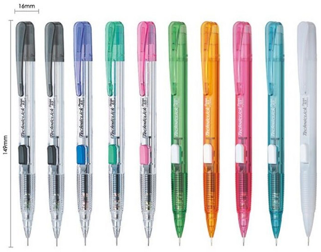 Pentel 펜텔 테크니클릭 샤프 [10개입 혼합세트] 0.5mm (PD105), 혼합세트 10개입  (PD105_SET)