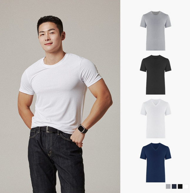 [흡습속건]기능성 에어로쿨 무지 반팔런닝 3종세트