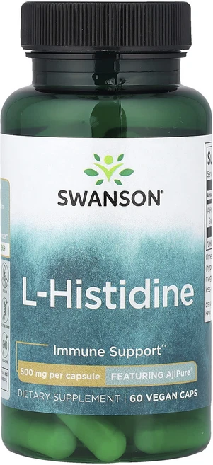 스완슨 L-히스티딘 500mg 60 베지캡슐, 5개, 60정 - 쿠팡
