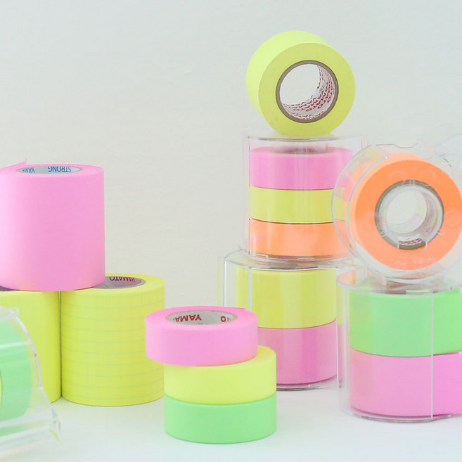 모모팝 메모롤 접착 점착 메모지 50mm 25mm 15mm 36종 라임 RK-50CH-LI, 25mm 본품, 25-3 오렌지/레몬 NORK-25CH-6C