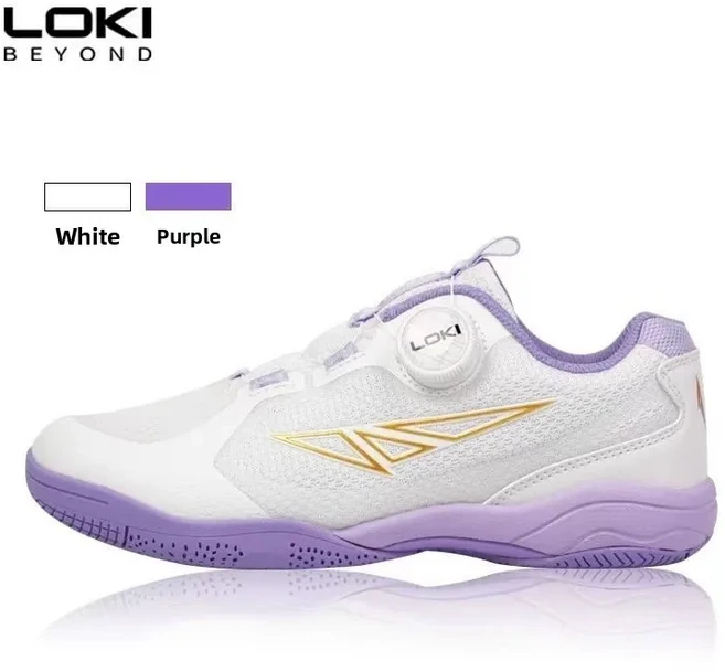 로키 탁구화 라이젠 3.0 남녀공용 통기성 충격흡수 미끄럼방지 노브 버클 트레이닝 스포츠화, 07 38, 02 white purple