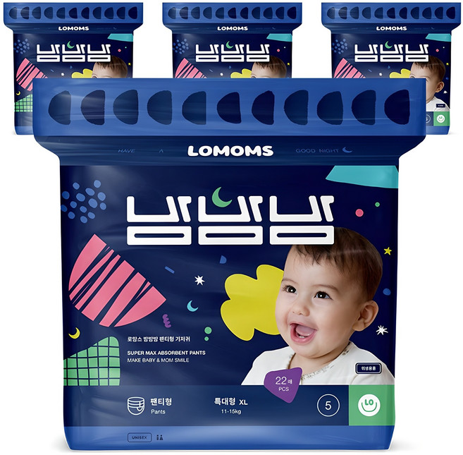 로맘스 밤밤밤 팬티형 기저귀, 특대형(XL), 88매