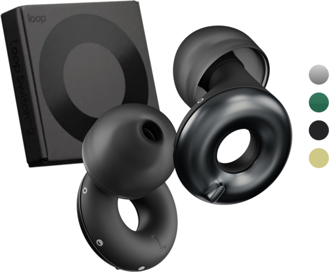 Loop 룹 이어플러그 스위치 2 층간 소음 수면 소음방지 귀마개 블랙, 1개, 1개입