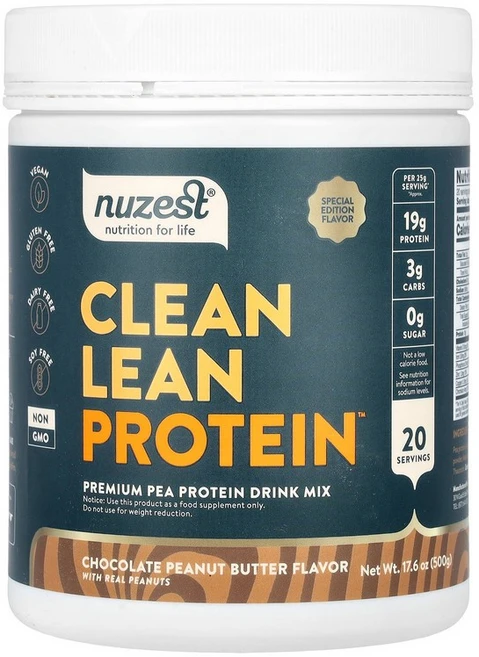 Nuzest Clean Lean Protein 초콜릿 땅콩버터 맛 500g(17.6oz) Nuzest (뉴제스트), 1개, 500g - 쿠팡