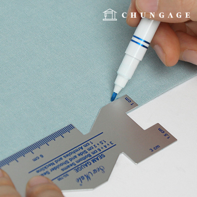 천가게 핸디 시접자 가이더 무광실버 40981, 1개