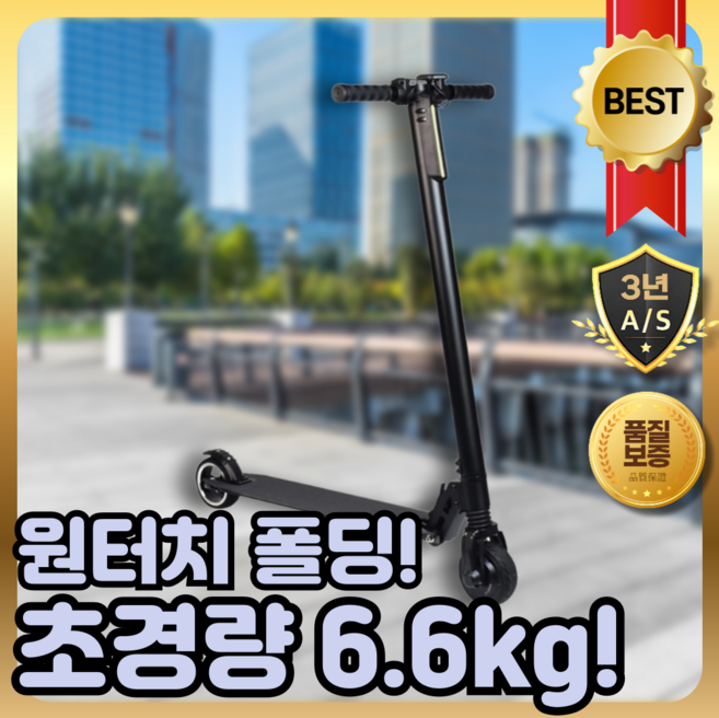 라이트런 6.6kg 초경량 전동킥보드 전기킥보드 전동보드 접이식 휴대용 배달 출퇴근, 24V 일반형, 1개