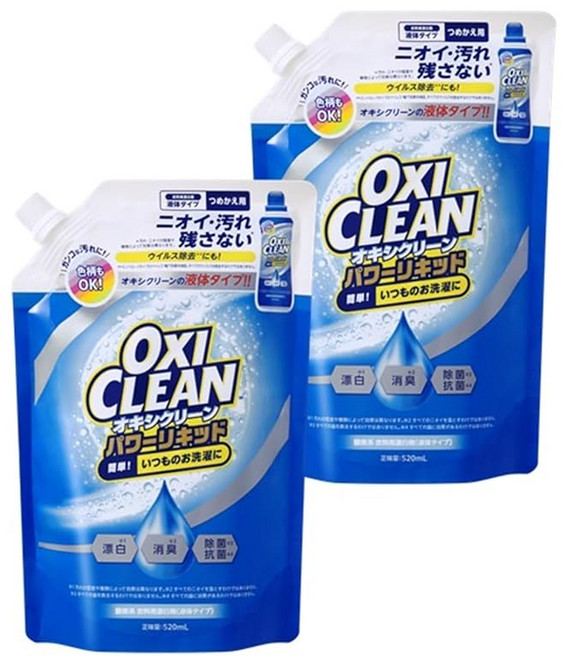 옥시 클린 파워 리퀴드 520mL 2개 세트 철회용 산소계 표백제 액체 깨끗한 꽃의 향기, 1개, 1개입, 1g