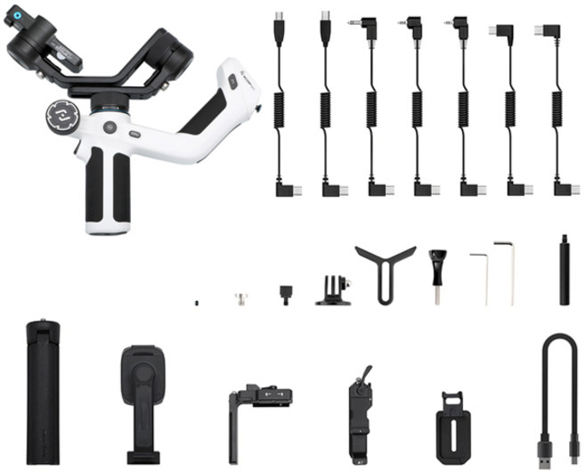 카메라 스마트폰 핸드헬드 짐벌 핸들 그립 삼각대 셀카봉 FeiyuTech SCORP Mini 2 3 축 미러리스 액션 카메라 AI 마그네틱 하중 1.2kg, Mini 2 Black White, 2) Mini 2 Black White, 1개