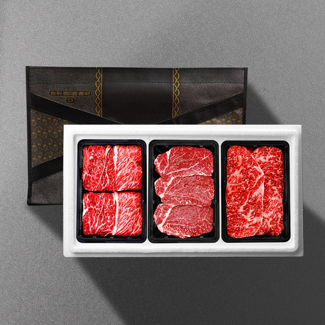 [기품맛담] 1등급 횡성한우 암소명품구이 900g 선물세트3호(꽃3안3채3), 1박스