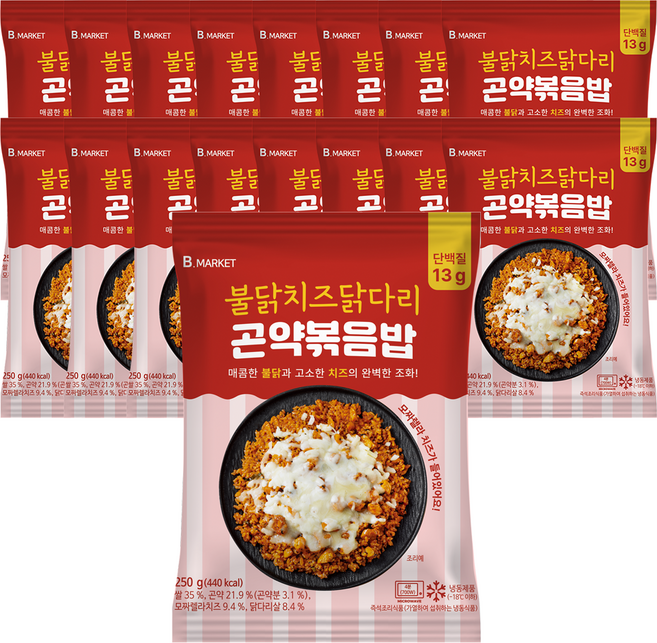 비마켓 불닭치즈 닭다리 곤약볶음밥 250g, 20개