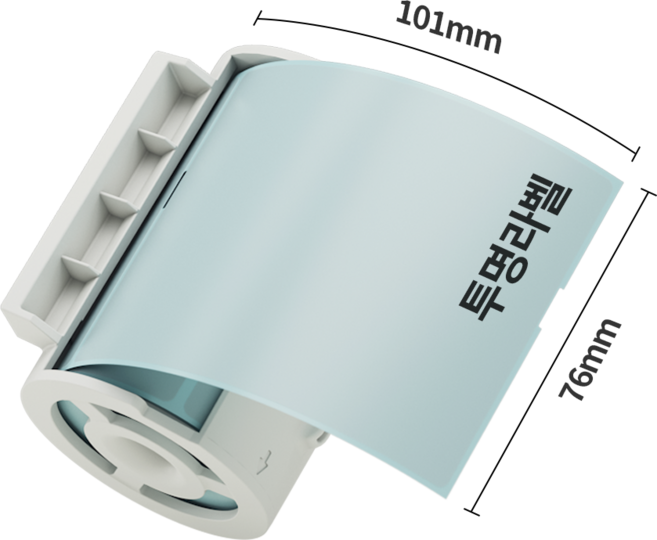 네모닉 투명라벨 카트리지 4인치 (76x101mm 95장), 1개, MLC-3411T-STD