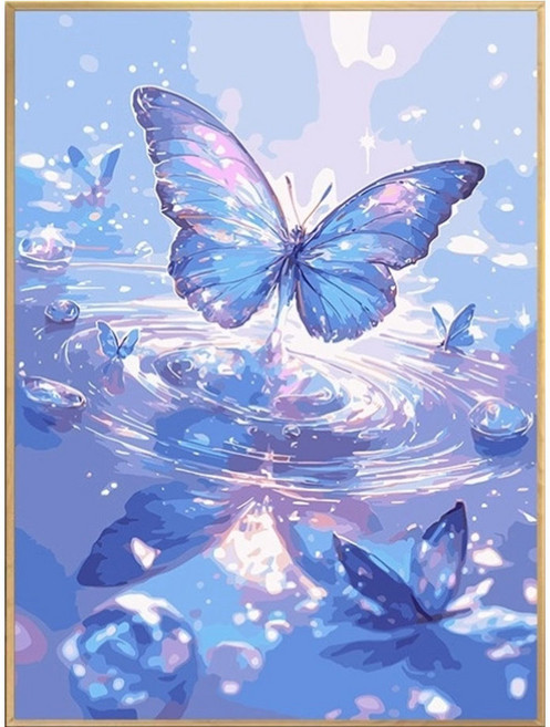 코지하루 DIY 명화그리기 물감 2세트 유화 그림 그리기 아크릴화, 윤슬과나비C 40x50 (B795), 1개